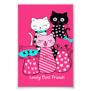 Cute Cats Best Friends Gift Funny Kitten Cat, Kat Foto Afdruk