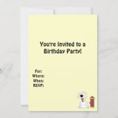 Cute Cats & Chiens Anniversaire Fête Invitation (Dos)