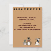 Cute Cats & Chiens, Invitation de fête d'anniversa (Dos)