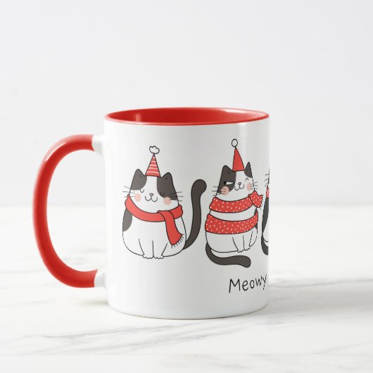 Cute Cats Christmas Mug (Gauche)