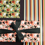 Cute Cats & Citrouille Mixte Halloween Motifs<br><div class="desc">Un ensemble de feuilles de papier d'emballage pour Halloween avec trois motifs mignons : un avec des chats, des citrouilles, des crânes, des chauves-souris, des tabourets, des casquettes sorciers et des feuilles contre un arrière - plan roux ; le même motif contre un arrière - plan vert olive ; et...</div>