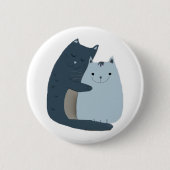 Cute Cats Cuddling Art Ronde Button 5,7 Cm (Voorkant)