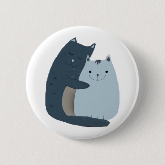 Cute Cats Cuddling Art Ronde Button 5,7 Cm (Voorkant)