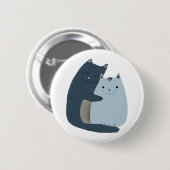 Cute Cats Cuddling Art Ronde Button 5,7 Cm (Voorkant /achterkant)
