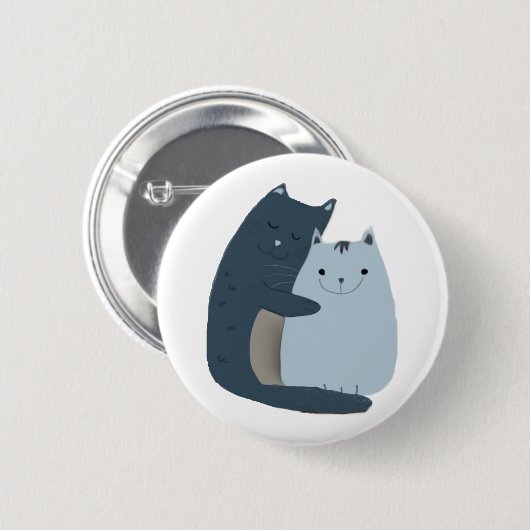 Cute Cats Cuddling Art Ronde Button 5,7 Cm (Voorkant /achterkant)