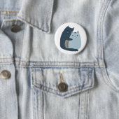 Cute Cats Cuddling Art Ronde Button 5,7 Cm (In situ)