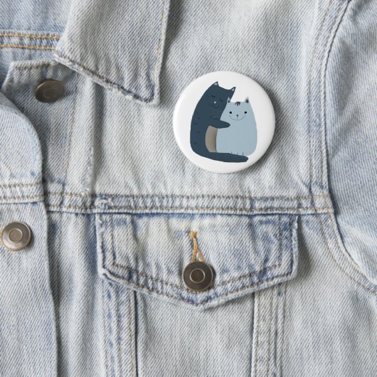 Cute Cats Cuddling Art Ronde Button 5,7 Cm (In situ)