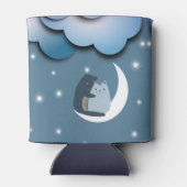 Cute Cats Cuddling on the Moon Art Blikjeskoeler (Achterkant)