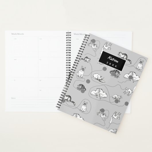 Cute Cats die spelen en het Naughty Pattern zijn Planner (Display)