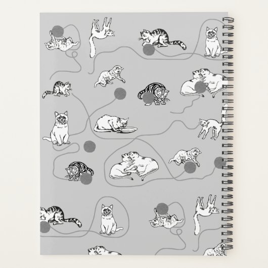 Cute Cats die spelen en het Naughty Pattern zijn Planner (Achterkant)