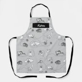 Cute Cats die spelen en het Naughty Pattern zijn Schort (Voorkant)