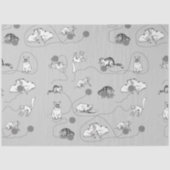 Cute Cats die spelen en het Naughty Pattern zijn Tissuepapier (Voorkant)