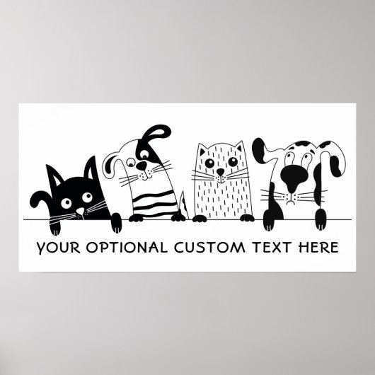 Cute Cats & Dogs custom text poster (Voorkant)