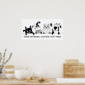 Cute Cats & Dogs custom text poster (Keuken)