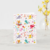 Cute Cats en Fun Note Kaart (Gele Bloem)