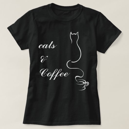 Cute Cats et café TShirt (Design devant)
