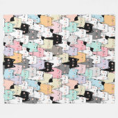 Cute Cats Fleece Blanket (Voorkant (Horizontaal))