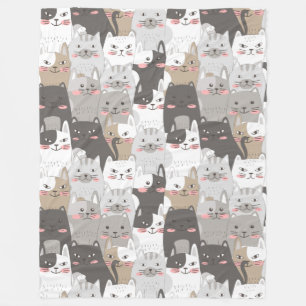 Cute Cats Fleece Blanket Deken
