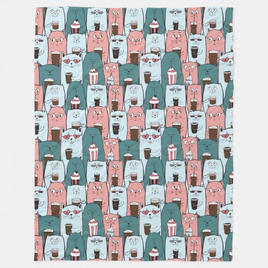 Cute Cats Fleece Blanket Deken (Voorkant)