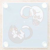 Cute Cats Glass Onderzetter (Achterkant)