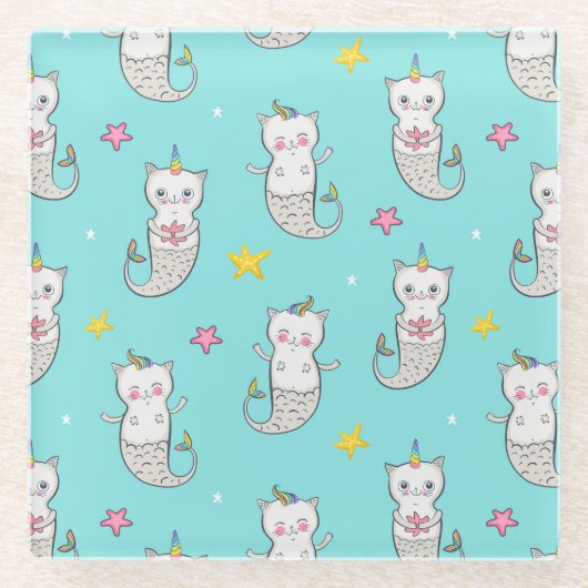 Cute Cats Glass Onderzetter (Voorkant)