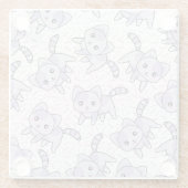 Cute Cats Glazen Onderzetter (Achterkant)