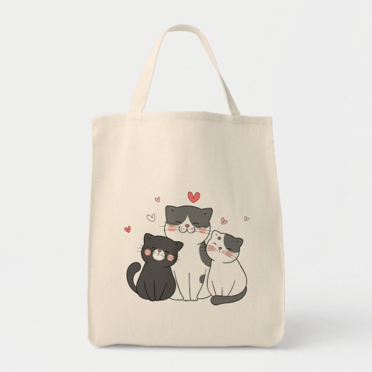 cute cats group | cat lover design | buy now tote bag (Voorkant)
