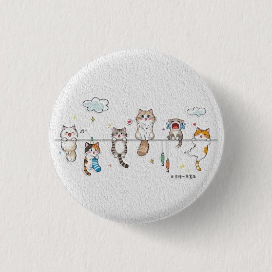 Cute Cats Hanging Button  (Voorkant)