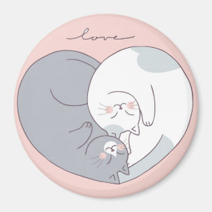Cute Cats in Love Magnet Magneet