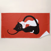 Cute Cats in Love Red Cat Lover Strandlaken (Voorkant)