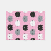 Cute Cats & Kawaii Kittens (roze) Fleece Deken (Voorkant (Horizontaal))