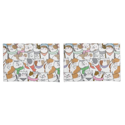 Cute Cats Kussensloop (Voorkant-Set)