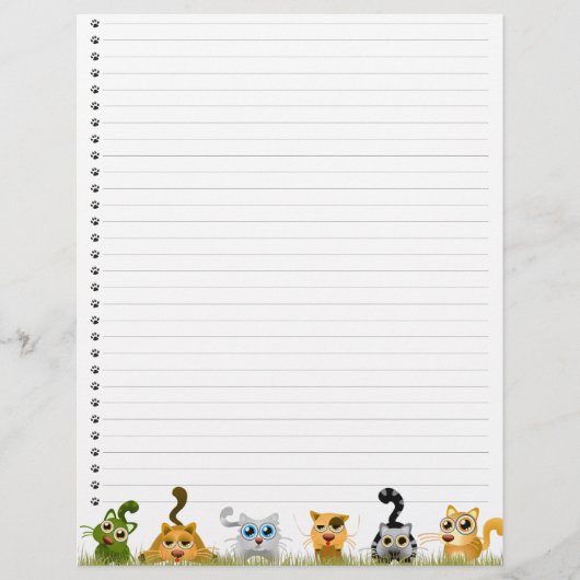 Cute Cats Lined Letterhead (Voorkant)