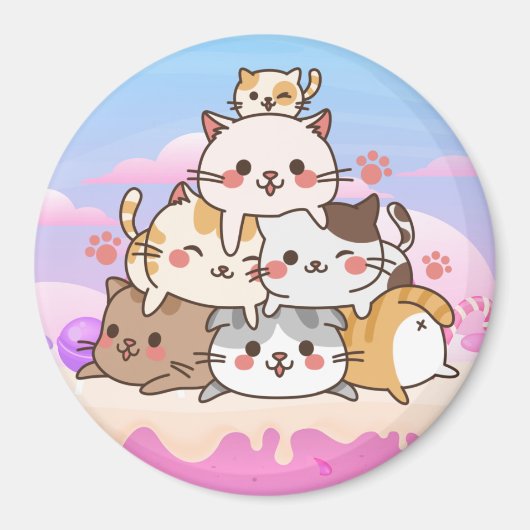 Cute Cats Magnet Magneet (Voorkant)