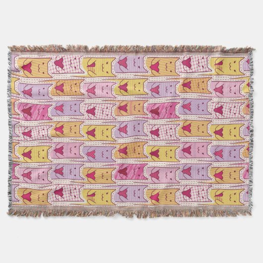 Cute Cats met liefhebbende harten Deken (Voorkant)