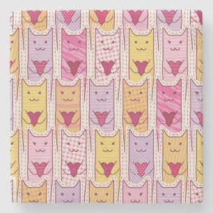 Cute Cats met liefhebbende harten Stenen Onderzetter