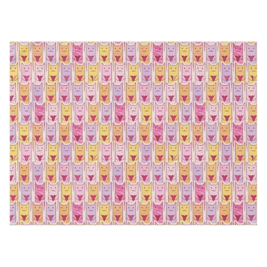Cute Cats met liefhebbende harten Tafelkleed (Voorkant (Horizontaal))