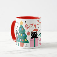 Cute Cats Modern Gelukkig Kerstmis Cadeaus Boom Ba