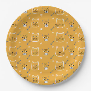 Cute Cats Modern Patroon Papieren Bordje