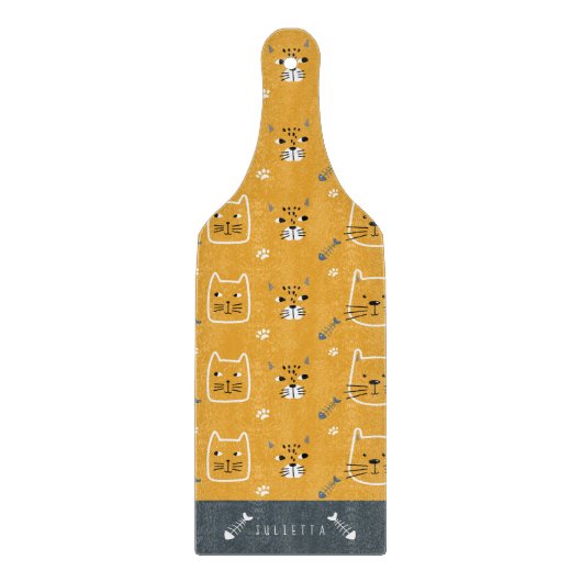 Cute Cats Modern Pattern Personalized Snijplank (Voorkant)