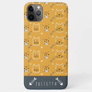 Cute Cats Modern Personalized Patroon iPhone 11 Pro Max Hoesje