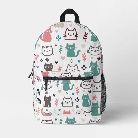 Cute Cats Pattern Bedrukte Rugzak (Voorkant)