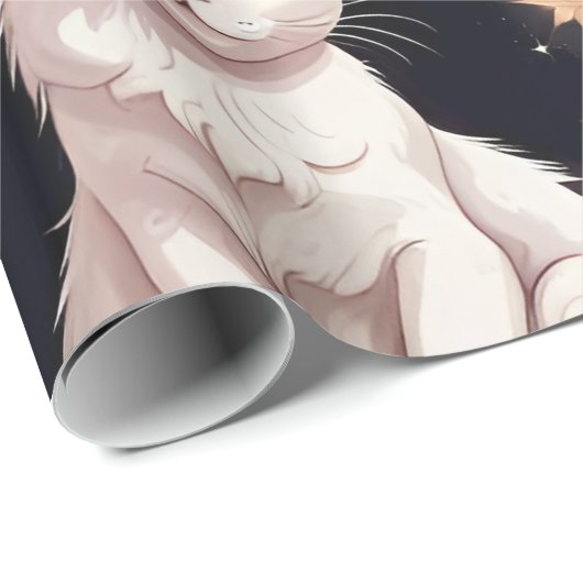 Cute Cats Pattern Cadeaupapier (Rol Hoek)