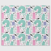 Cute Cats Pattern Cadeaupapier (Vlak)