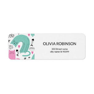 Cute Cats Pattern Etiket