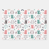 Cute Cats Pattern Inpakpapier Vel (Voorkant 2)