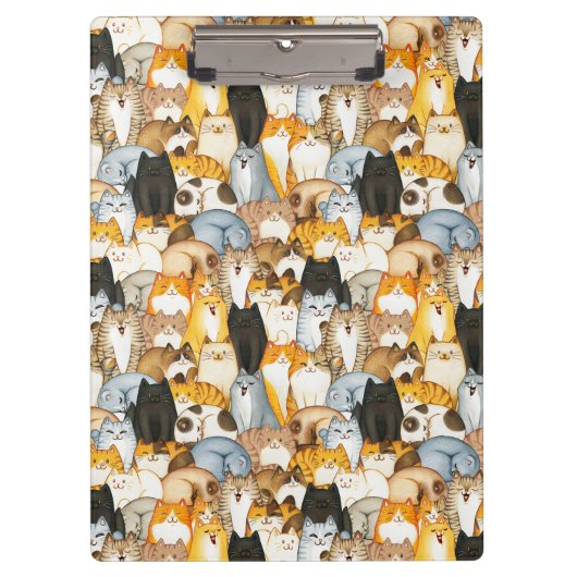 Cute Cats Pattern Klembord (Voorkant)