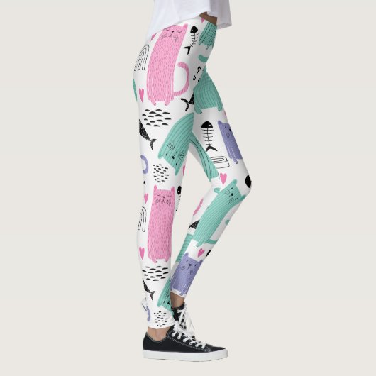 Cute Cats Pattern Leggings (Rechts)