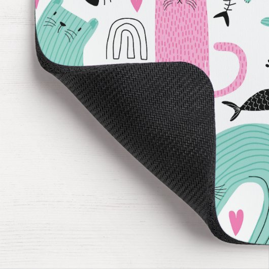 Cute Cats Pattern Muismat (Hoek)