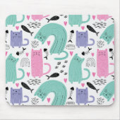 Cute Cats Pattern Muismat (Voorkant)